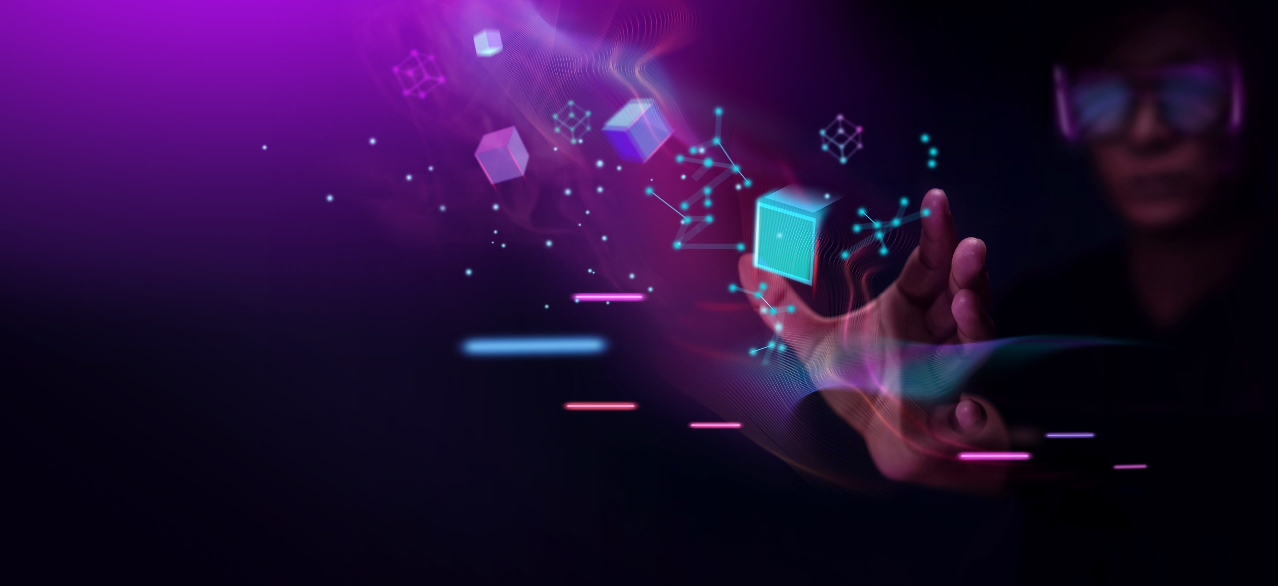 concetti-di-tecnologia-metaverse-e-blockchain-la-persona-con-gli-occhiali-prova-a-toccare-l-oggetto-per-le-esperienze-del-mondo-virtuale-del-metaverso-tono-futuristico-scaled